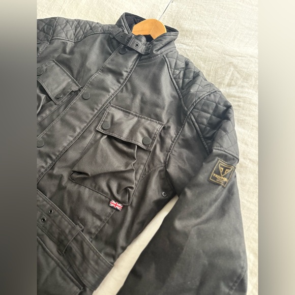 Triumph Beck Waxed Canvas Motorcycle Jacket + INCLUDED ARMOR! - Picture 8 of 13